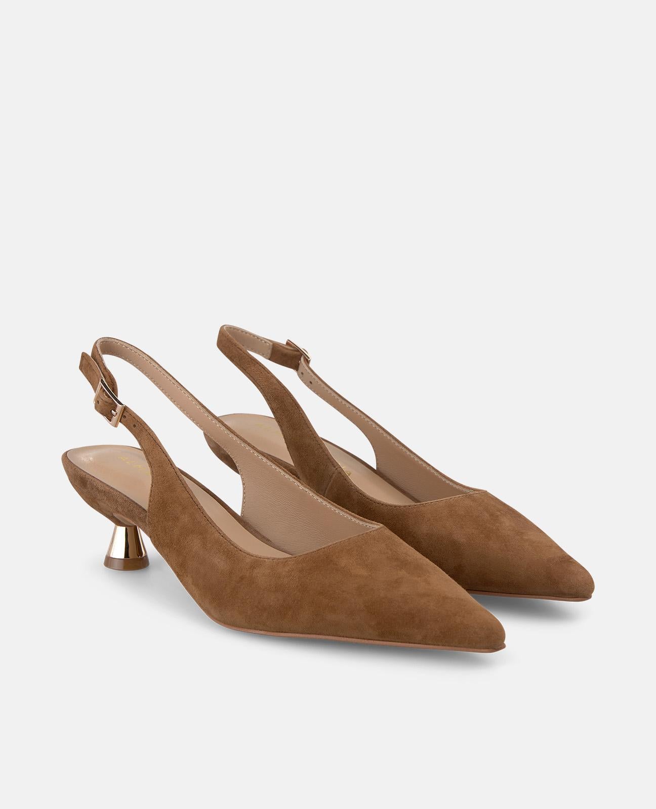 alma-en-pena-slingback-pumps-mit-kitten-absatz-4-cm-braun image 2