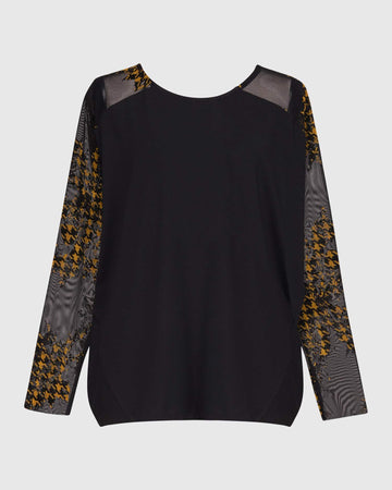 alembika-floral-check-top-damen-jersey-bluse-gelb image 8