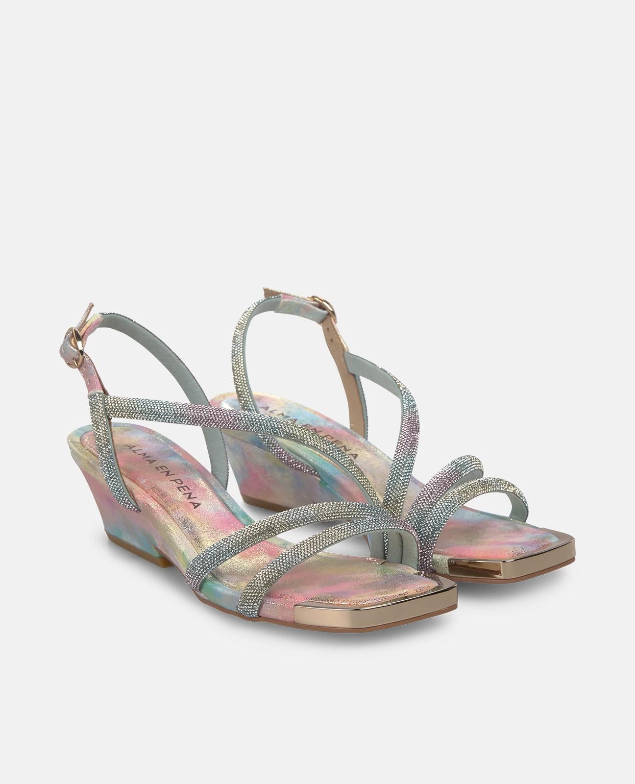 alma-en-pena-three-strap-tubular-sandals-6-cm-rosa-damen image 2