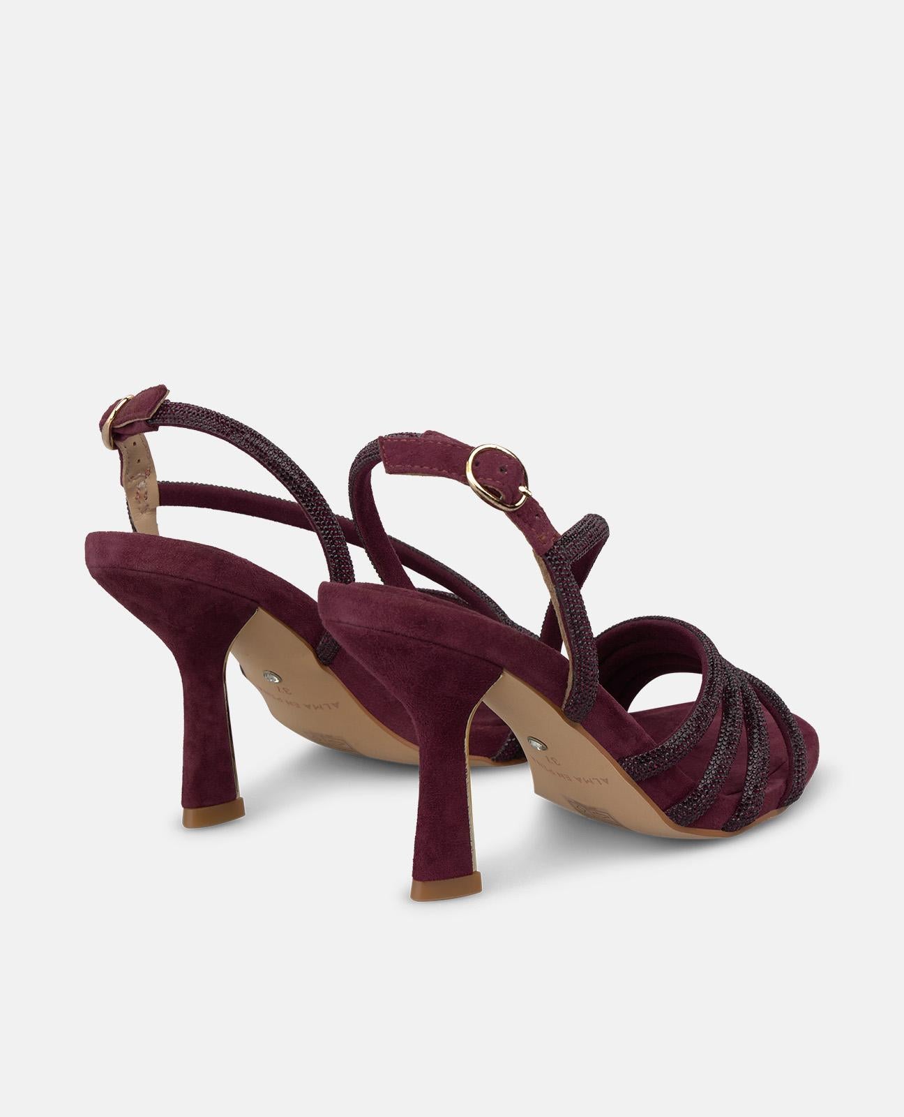alma-en-pena-heeled-sandals-sandalette-bordeaux-8-cm-mit-schnalle image 3