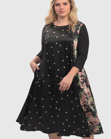 alembika-andi-luxe-satin-dress-dot-a-linien-kleid-mit-taschen image 2