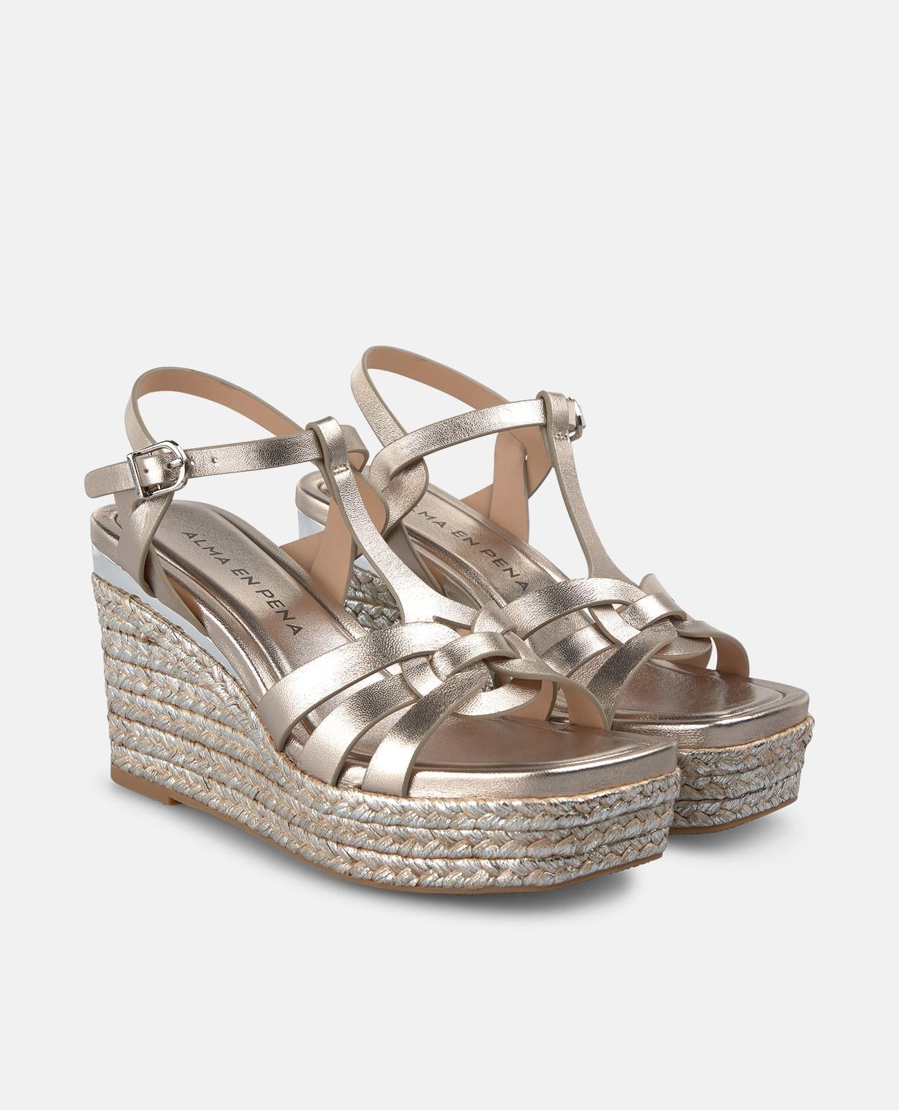 alma-en-pena-multiple-strap-esparto-wedge-sandal-keil-sandale-bronze-9-cm image 2