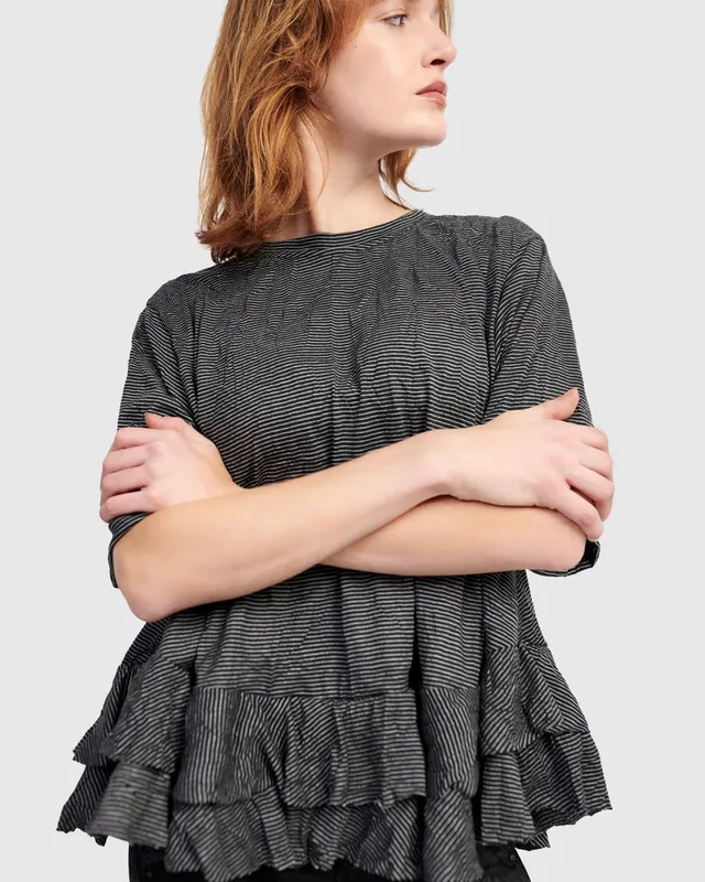 alembika-network-ruffle-tee-damen-shirt-stripes image 1