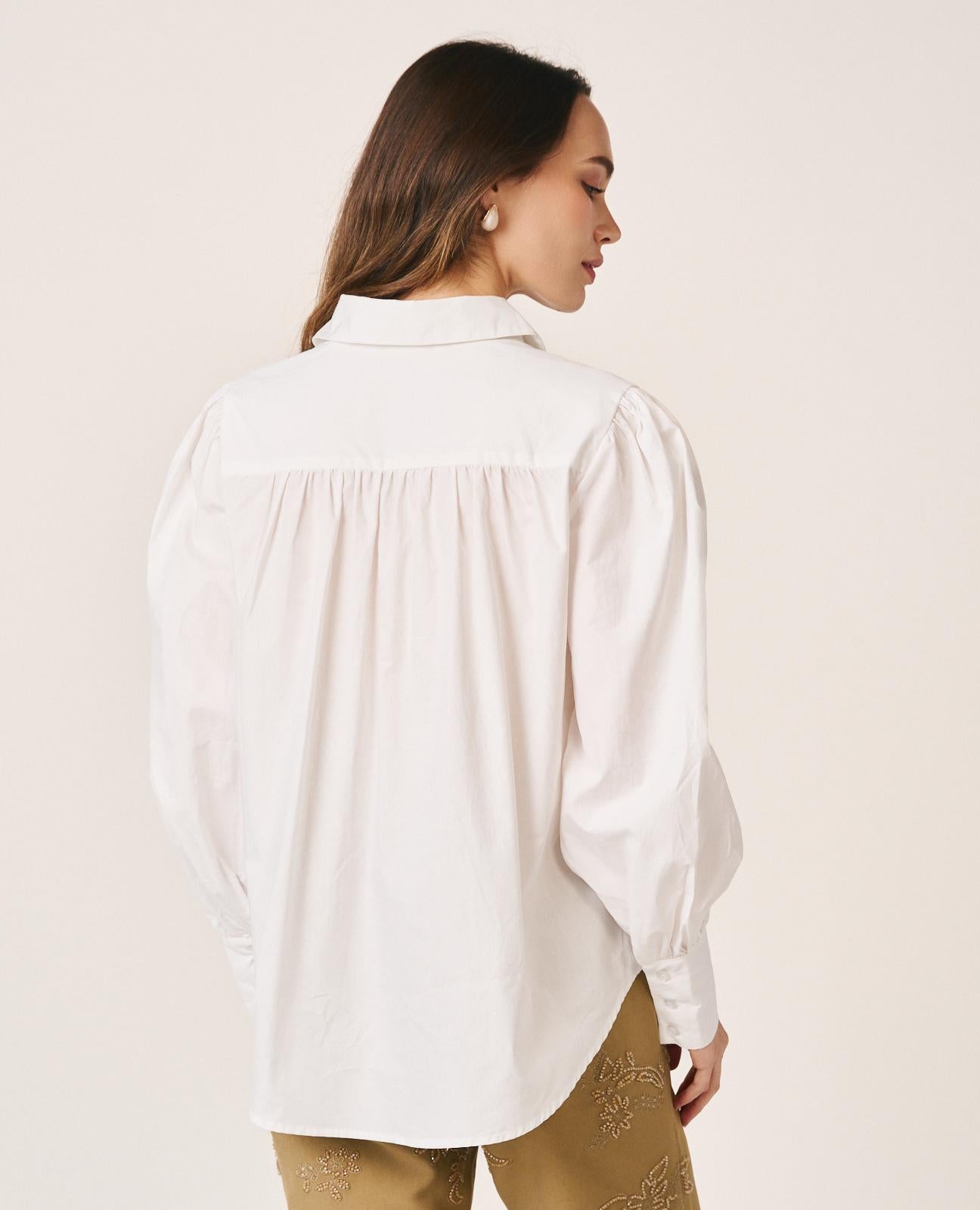 alma-en-pena-popeline-bluse-mit-strass-wei-baumwolle image 5