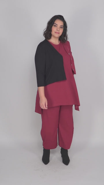 alembika-essential-2-tone-crop-cardigan-cropped-strickjacke-in-plum image 8