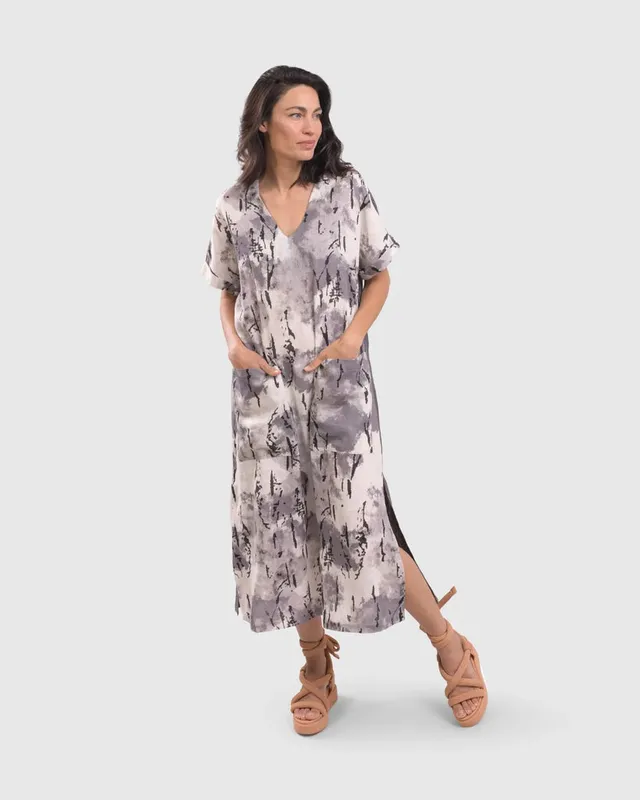 alembika-skyline-v-neck-maxi-kleid-fog image 1