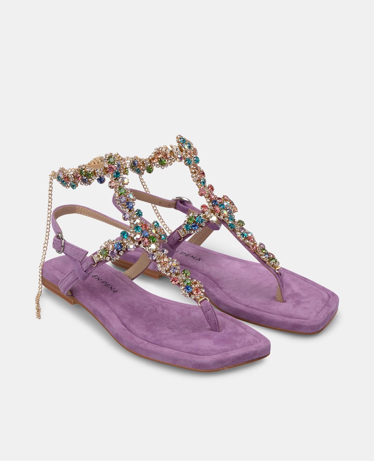alma-en-pena-flache-strass-sandale-violett-square-toe-schnalle-1-cm image 2