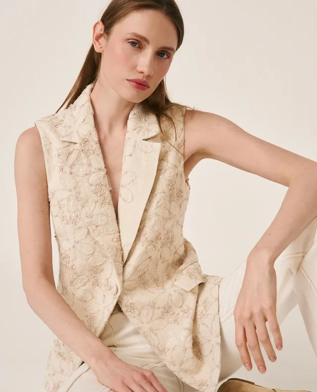 alma-en-pena-bestickte-weste-rmellos-beige image 1