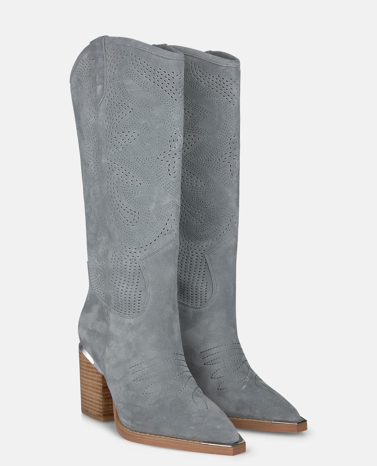 alma-en-pena-high-cowboy-boot-cowboy-stiefel-denim-7-5-cm-blau image 2