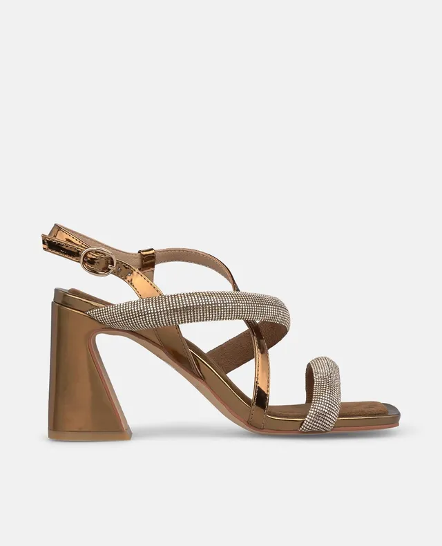 alma-en-pena-sandalette-bronze-strass-eckige-zehe-8-3-cm image 1