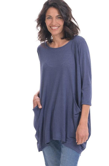 alembika-cocoon-tunic-top-soft-navy-tunika image 2