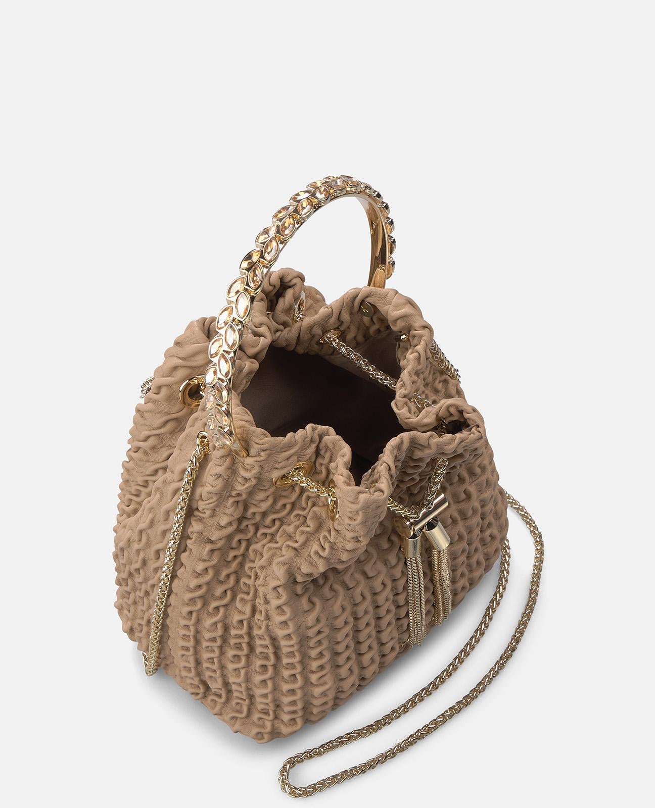 alma-en-pena-bowler-tasche-leder-strassgriff-kette-arena image 5