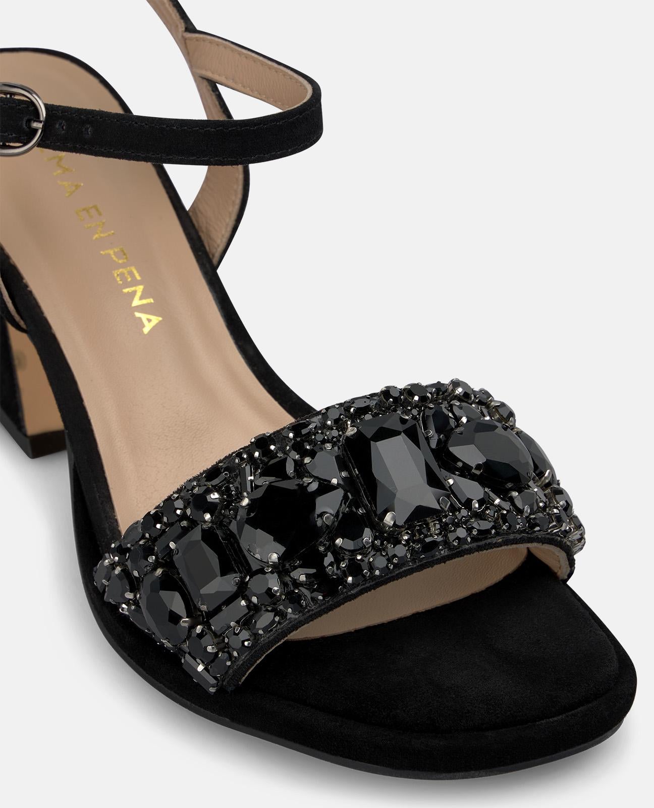 alma-en-pena-high-top-sandalette-mit-strass-riemen-und-7-cm-absatz-schwarz image 4