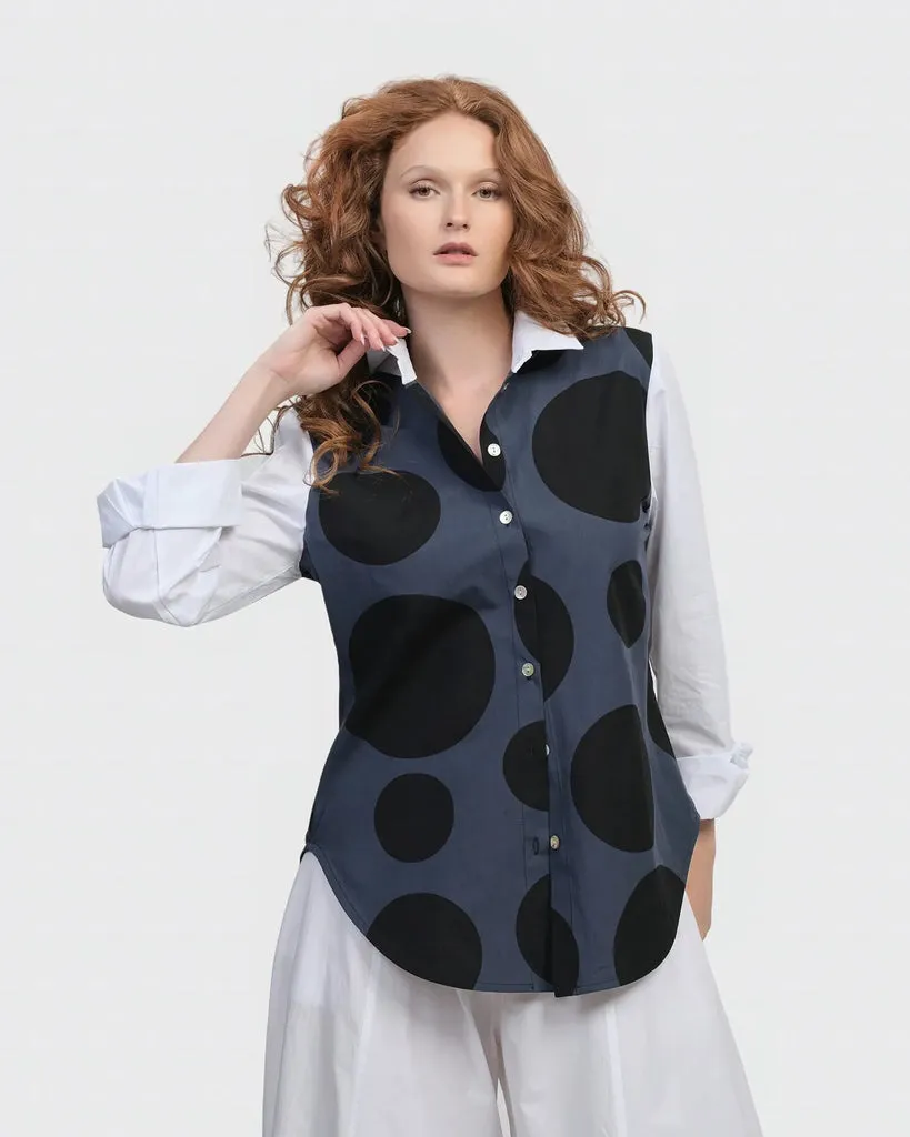 alembika-urban-dots-button-down-shirt-navy image 1