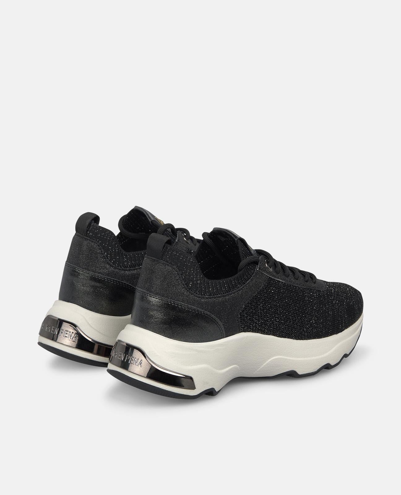 alma-en-pena-sneaker-schwarz-mit-strass-und-4-5-cm-plateau image 3