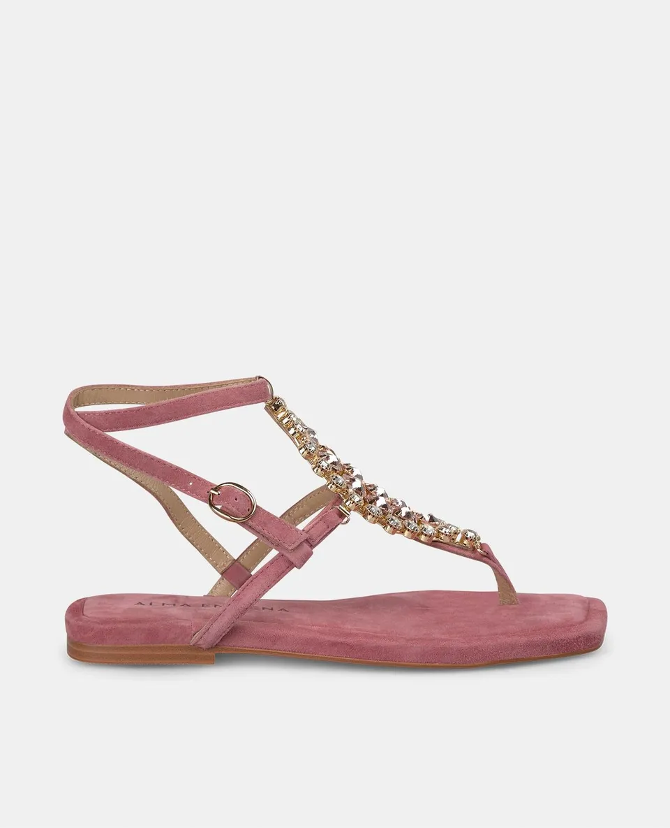 alma-en-pena-flache-sandale-mit-strass-ornament-lila-1-cm image 1