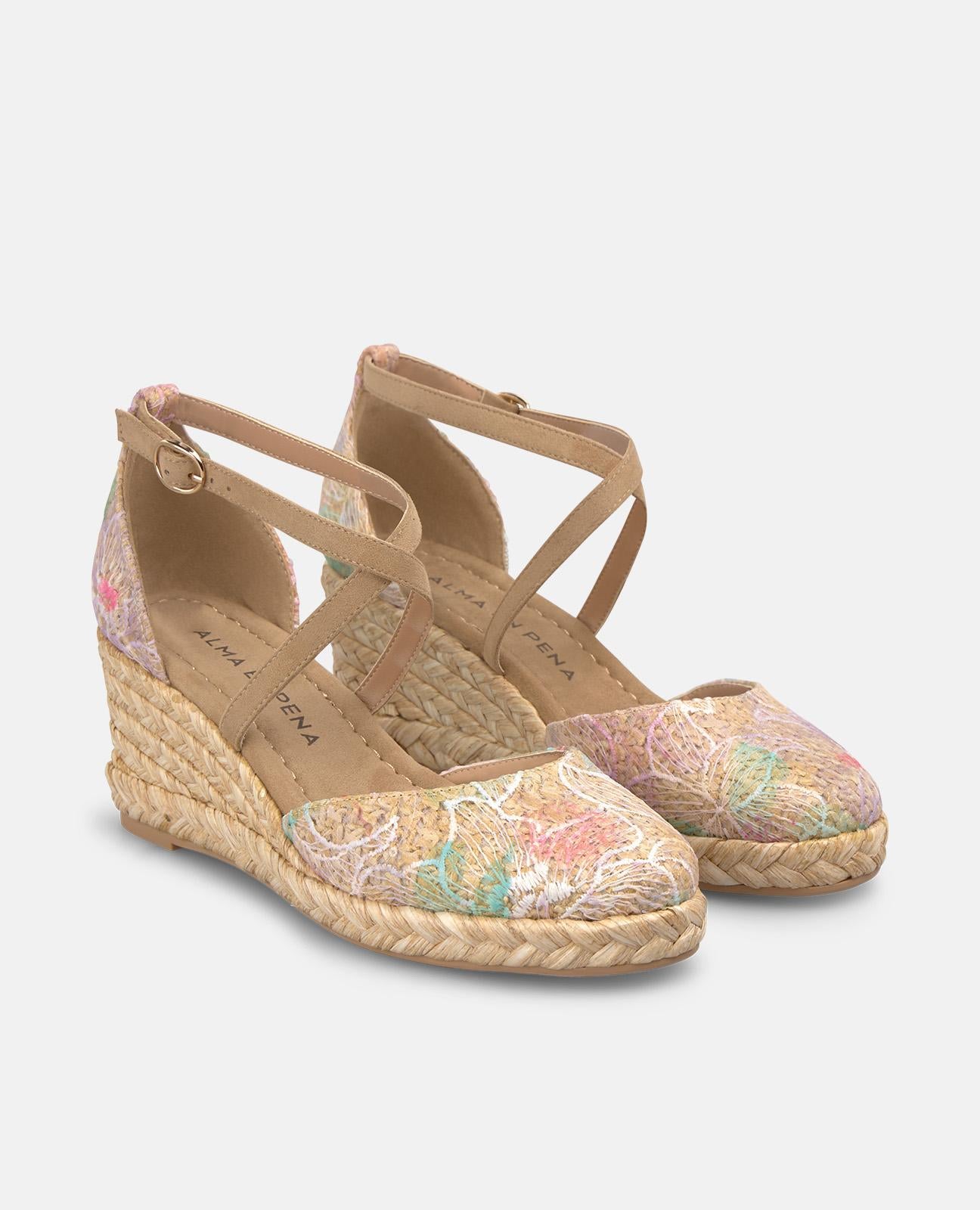alma-en-pena-espadrille-sandale-t-rkis-stoff-keilabsatz-6-5-cm image 3