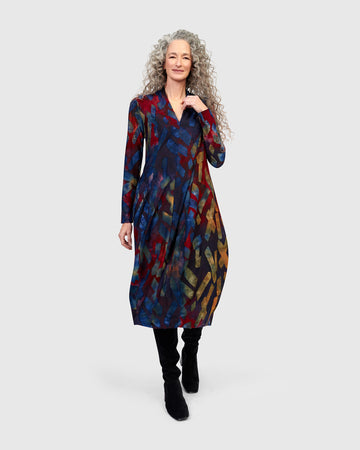 alembika-sunburst-cocoon-kleid-abstract-midi image 8