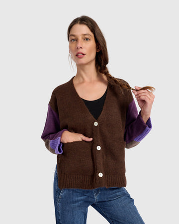 alembika-finch-cardigan-damen-strickjacke-brown-purple image 7
