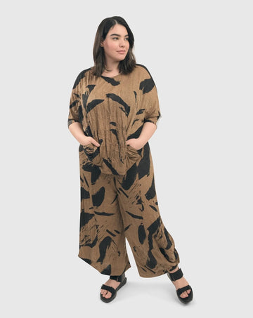 alembika-ru-crinkle-punto-pants-sepia-damen-hose image 3