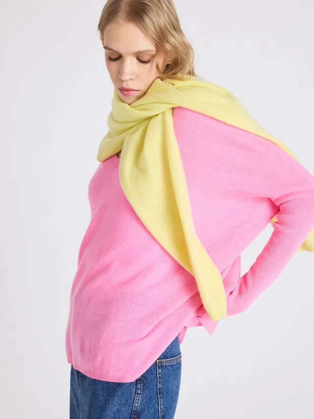 absolut-pull-poncho-camille-kaschmir-v-ausschnitt-rosa-neon image 1