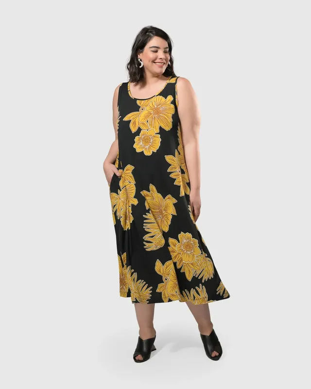 alembika-molokai-rmelloses-swing-maxikleid-gold image 1