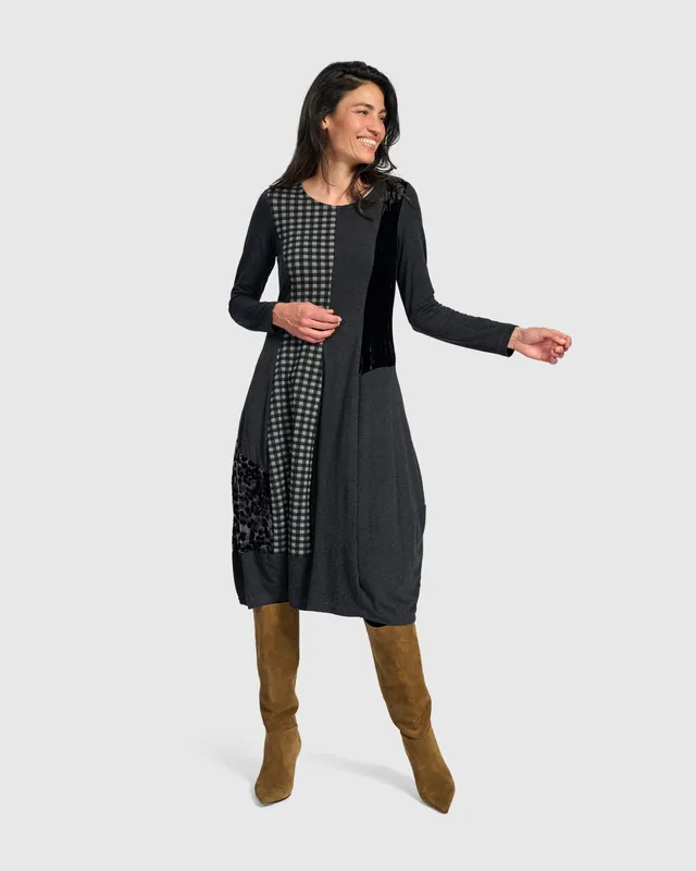 alembika-sterling-dress-grey-mix-damen-midikleid-cocoon image 1