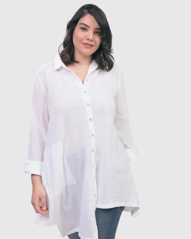 alembika-pippa-muslin-tunic-shirt-tunika-in-white image 1