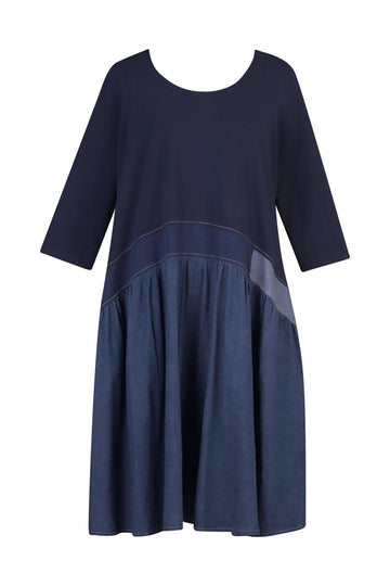 alembika-babydoll-denim-kleid-damen-braun-blau image 4