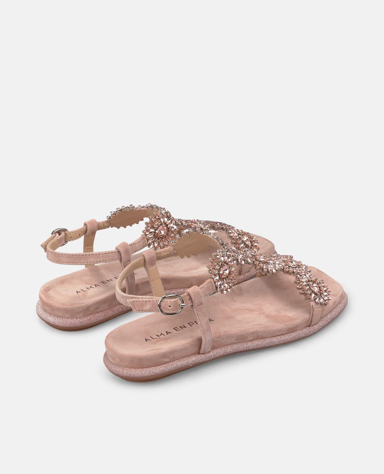 alma-en-pena-flat-sandal-with-rhinestones-flache-sandale-rosa-empowdered-eckig-2 image 3