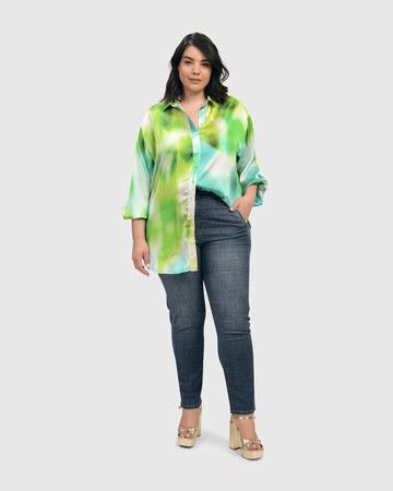alembika-watercolor-oversized-bluse-azure-button-down image 3