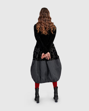 alembika-vanta-cocoon-kleid-mix-cocoon-kleid-knielang-mit-samt-oberteil image 7