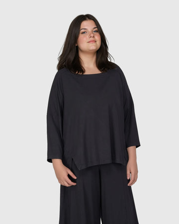 alembika-essential-boxy-top-black-damen-t-shirt image 6