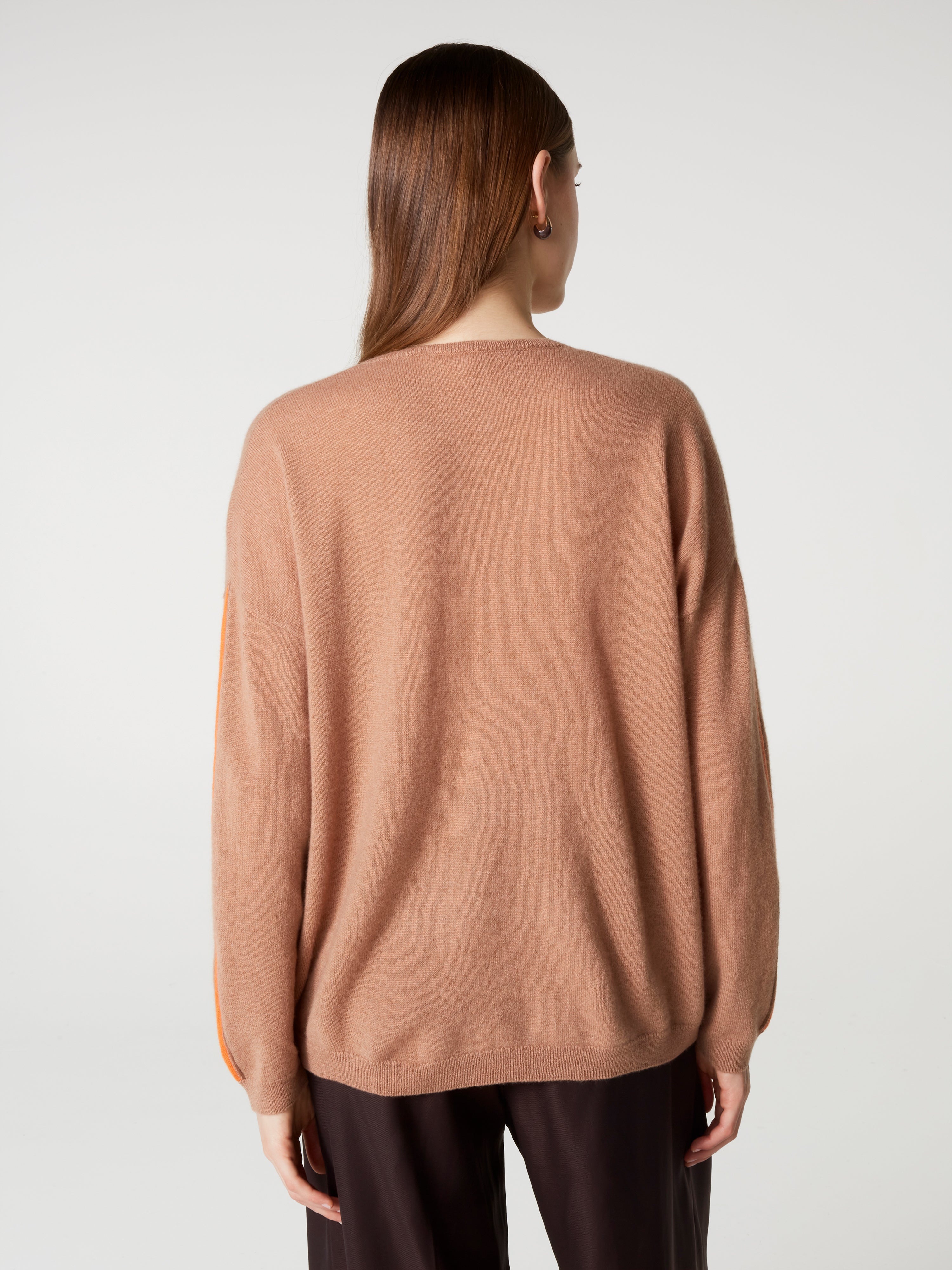 absolut-alexia-damen-kaschmirpullover-v-ausschnitt-braun-gestreift image 4
