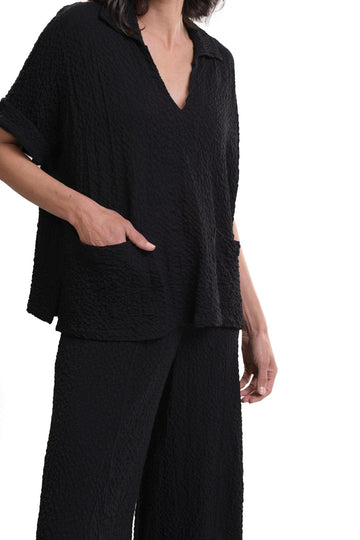 alembika-crepe-polo-top-black-damen-poloshirt-viskose image 2