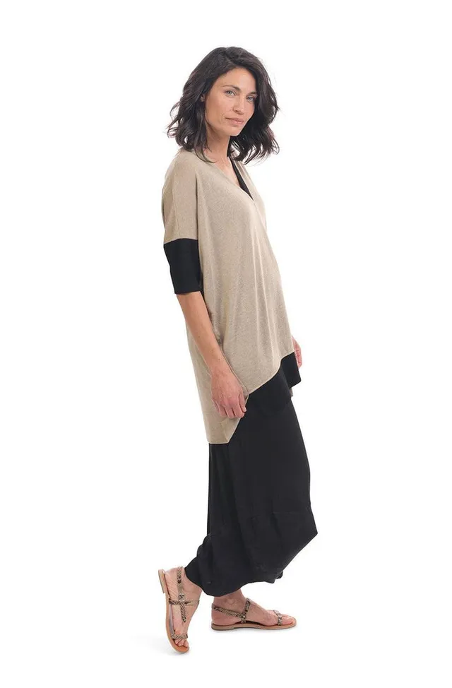 alembika-colorblock-tunika-top-sand-multi image 1
