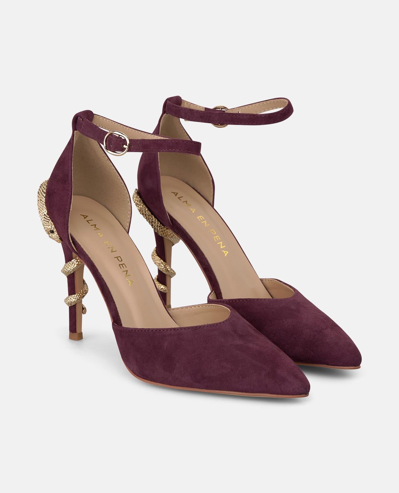 alma-en-pena-shoe-with-snake-heel-damen-pumps-bordeaux-10cm image 2