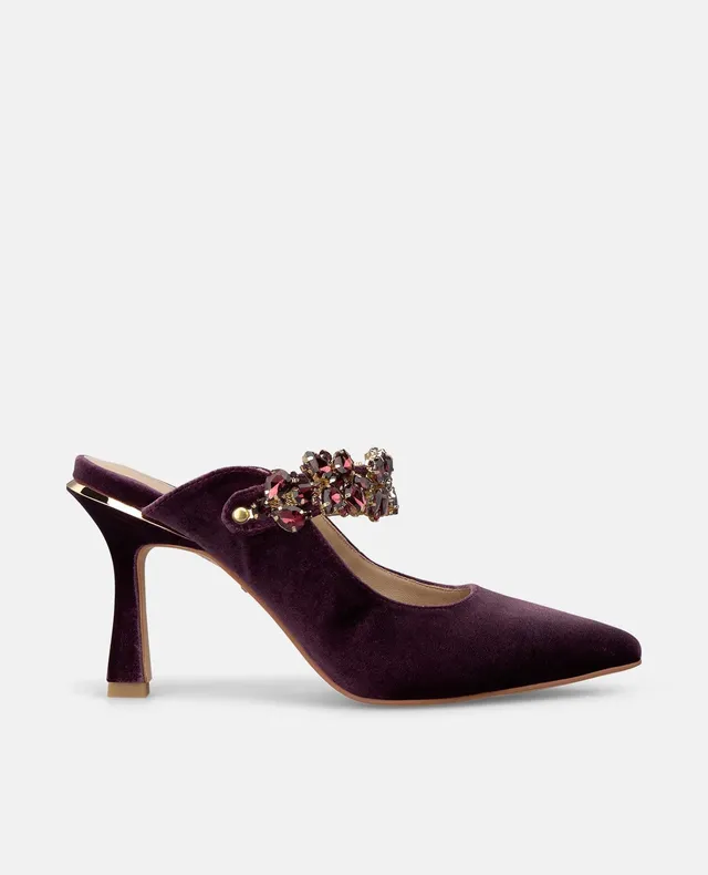 alma-en-pena-samt-slingback-lavendel-mit-glitzerriemen-8-cm image 1