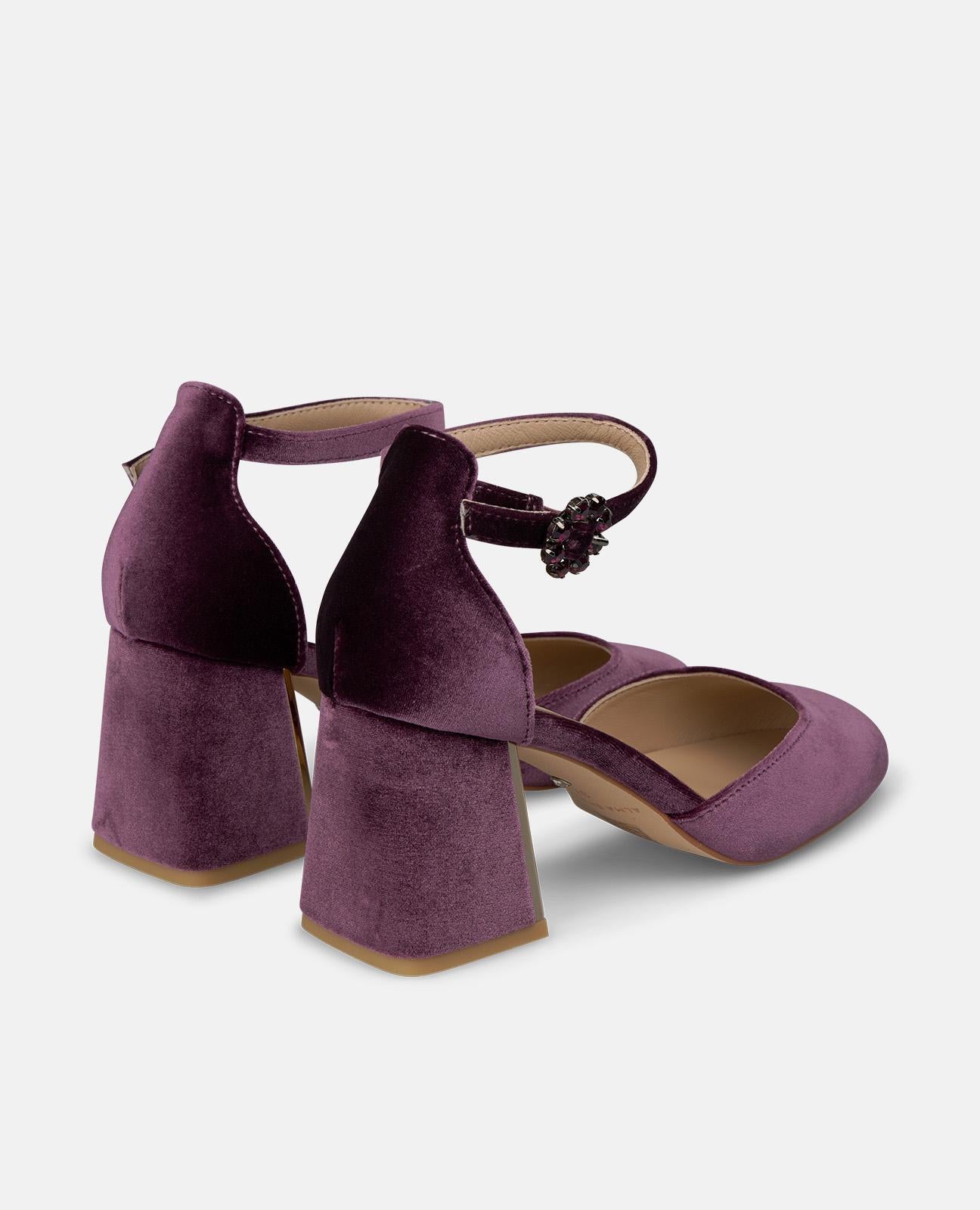 alma-en-pena-64129-samt-pumps-lavendel-7-cm-blockabsatz image 3
