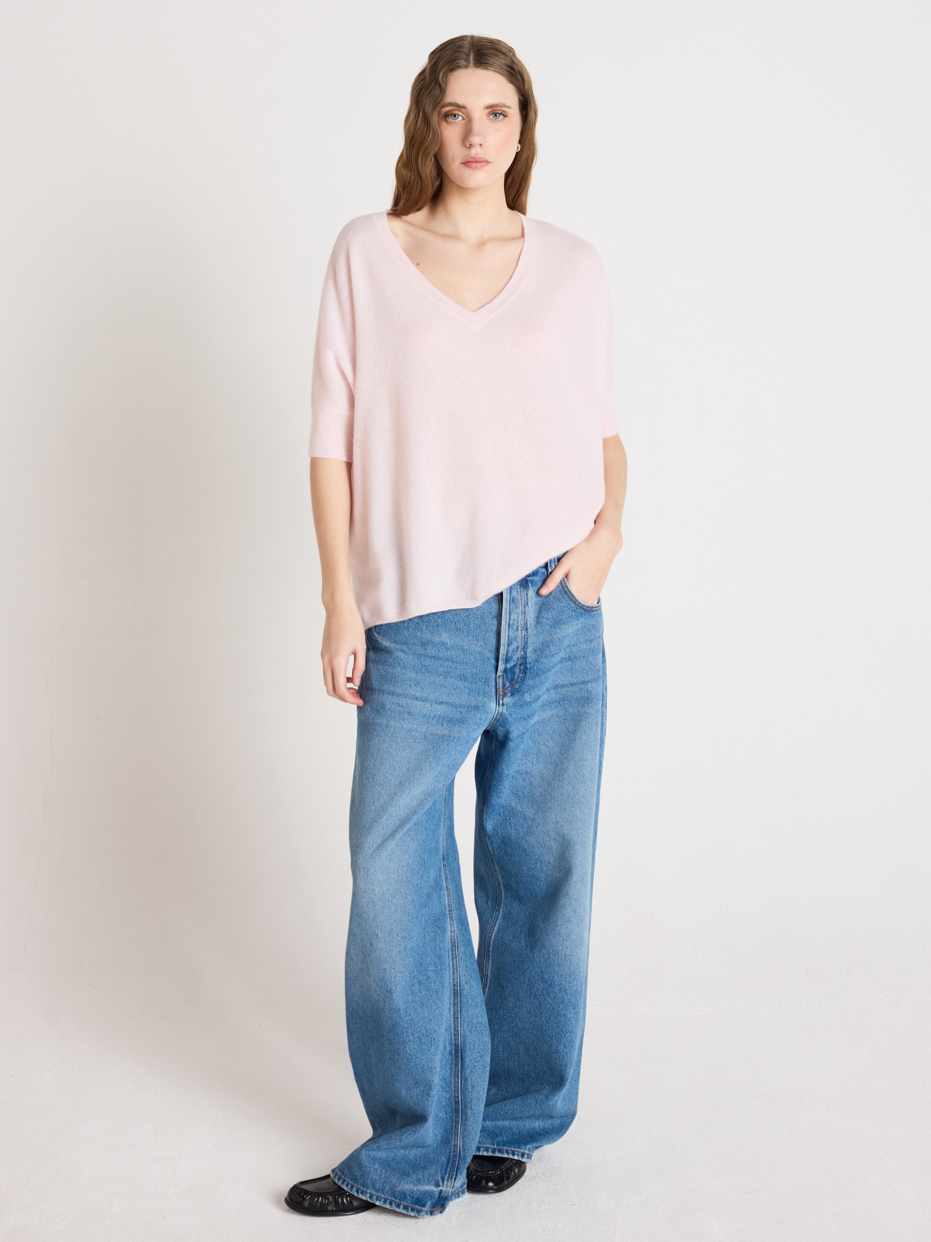 absolut-kate-poncho-pullover-kaschmir-damen-rosa-ballerina image 2