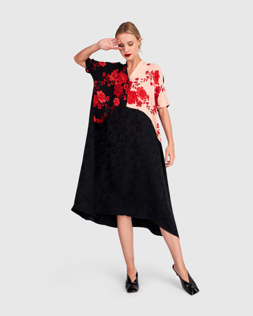 alembika-hana-a-linie-kleid-schwarz-mix image 2