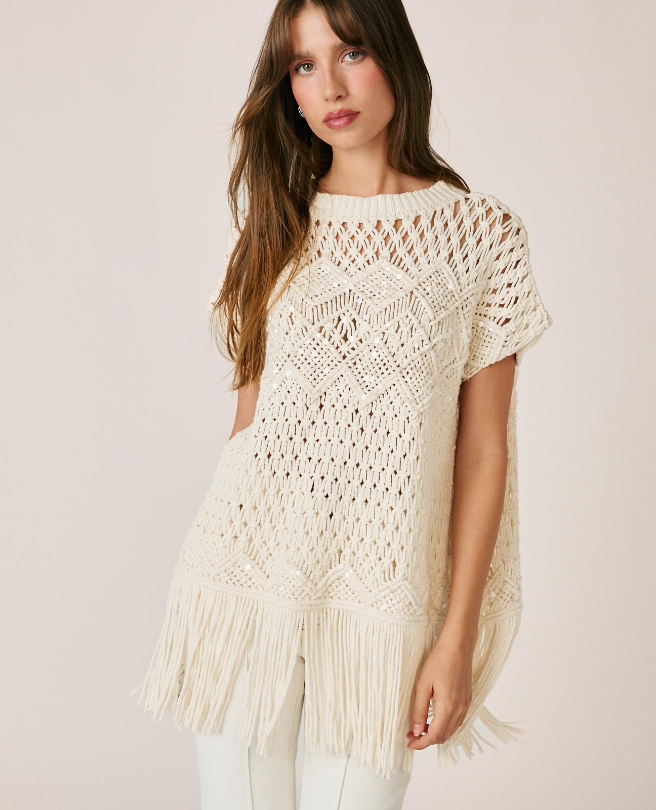 alma-en-pena-openwork-vest-with-fringe-strickweste-wei-pailletten image 4