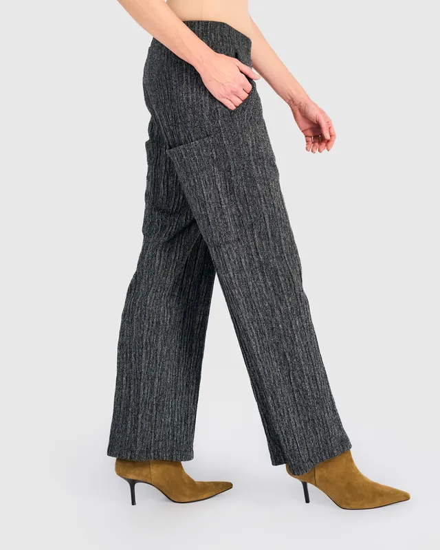 alembika-urban-heather-knit-straight-pants-graphite-strickhose image 1
