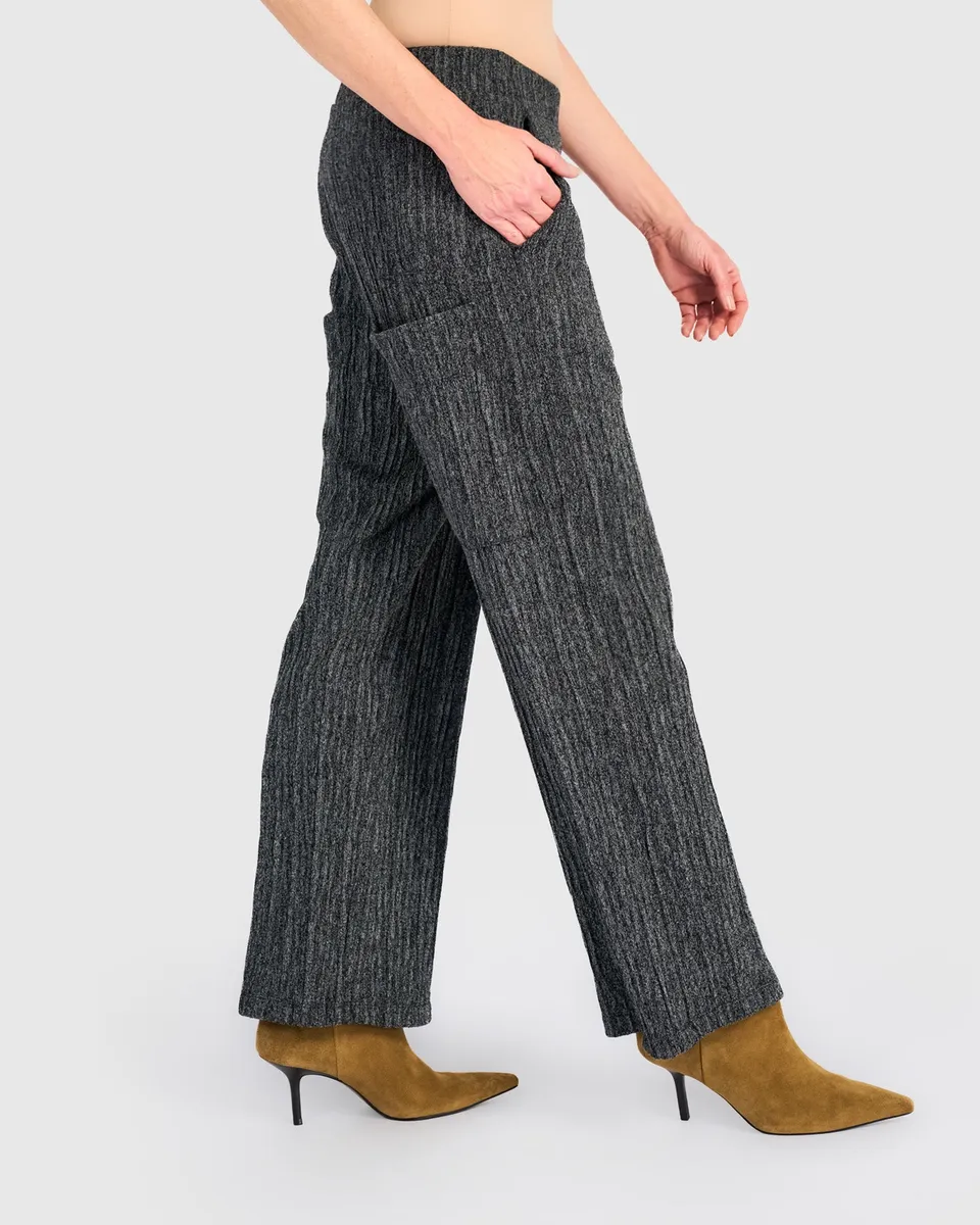 alembika-urban-heather-knit-straight-pants-graphite-strickhose image 1