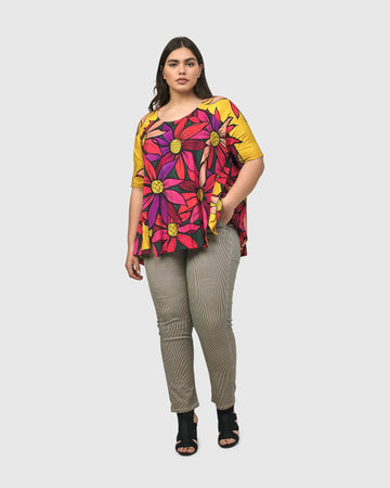 alembika-marigold-trapeze-top-bouquet-damen-tunika-a-linie image 2