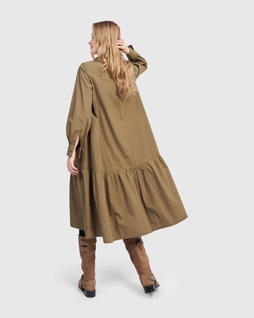 alembika-urban-legion-baumwoll-hemdblusenkleid-khaki-midi image 5