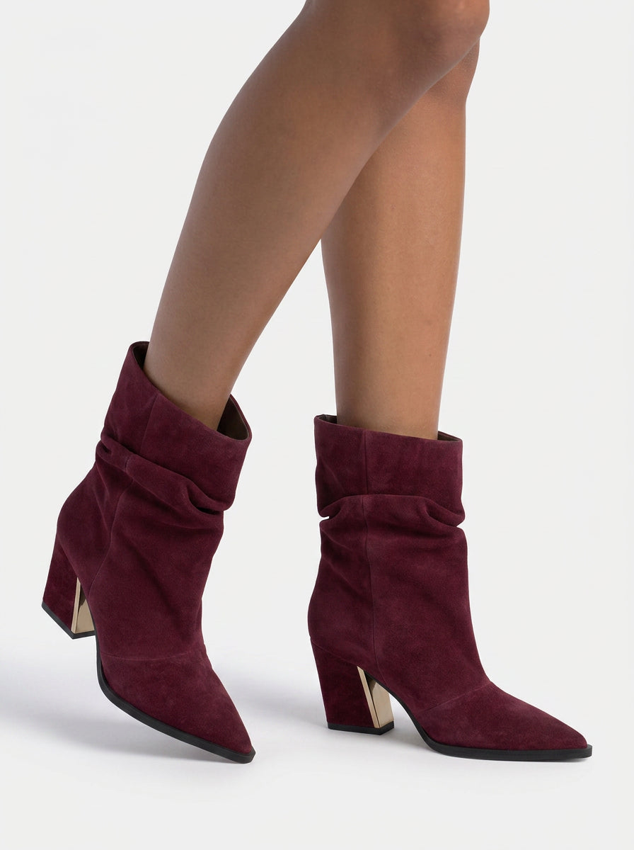 alma-en-pena-stiefeletten-bordeaux-wildleder-peep-toe-4-cm image 5