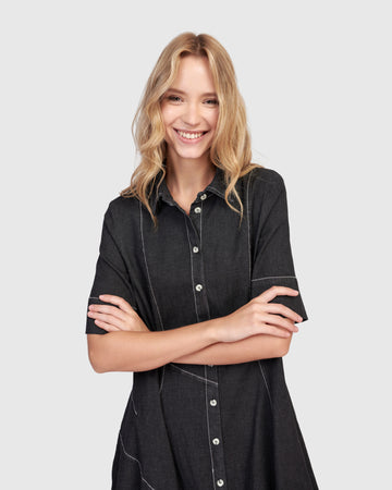 alembika-barb-denim-shirtdress-cocoon-hemdkleid-schwarz image 3