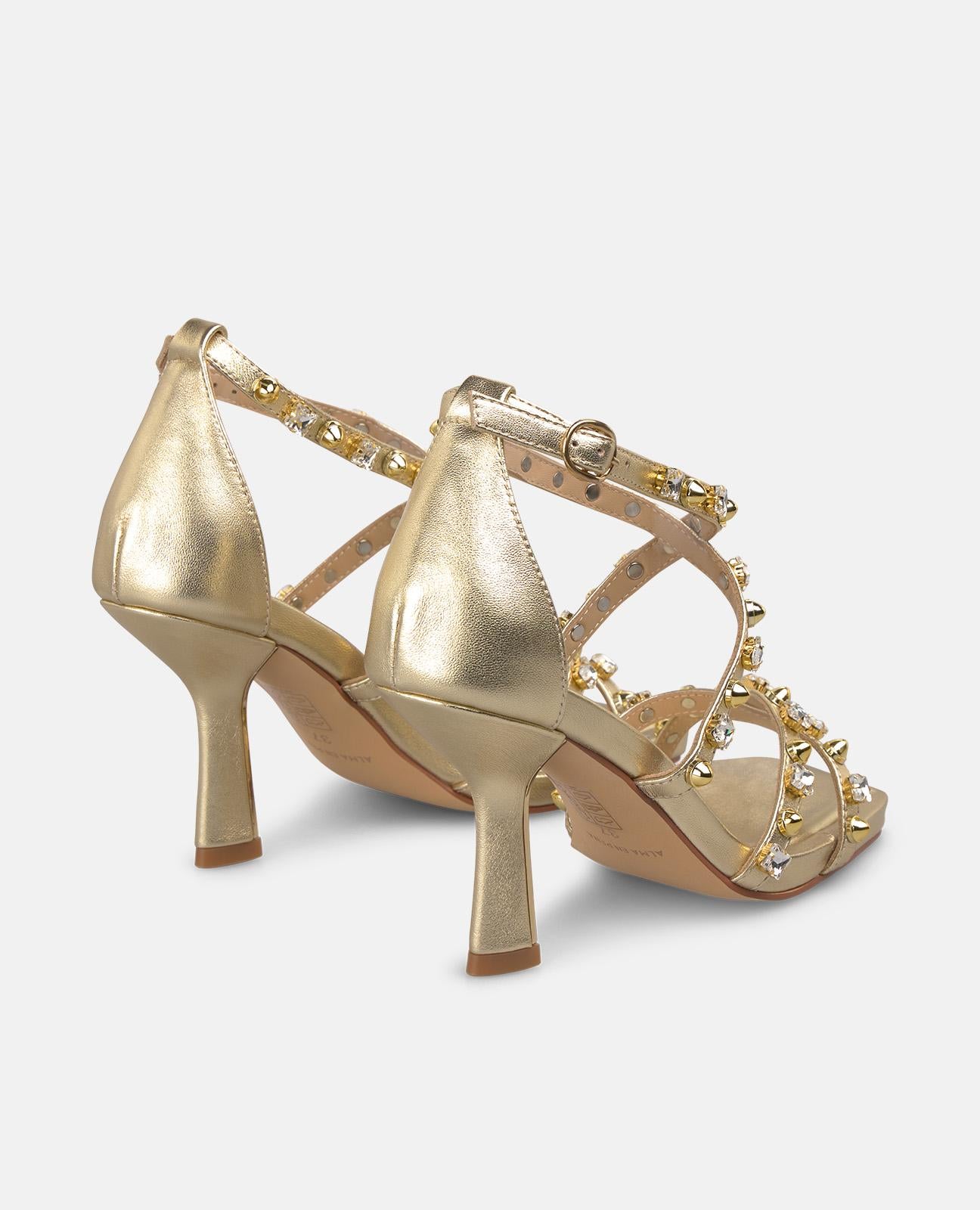 alma-en-pena-sandalette-mit-nieten-gold-9-cm-absatz image 3