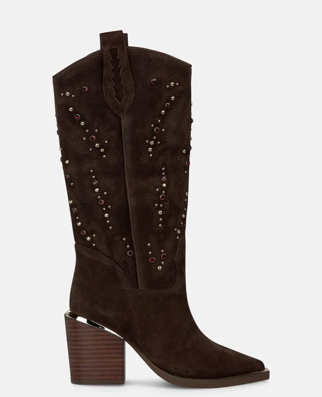 alma-en-pena-alfa-64076-cowboy-stiefel-aus-veloursleder-braun-7-5-cm image 1